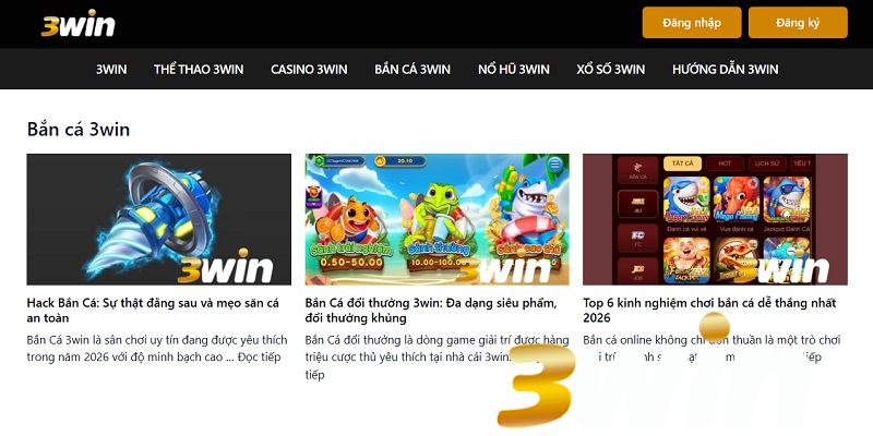 Bắn cá 3win - Đỉnh cao giải trí đổi thưởng tại đại dương xanh