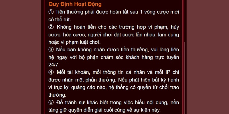Chính sách về các chương trình khuyến mãi