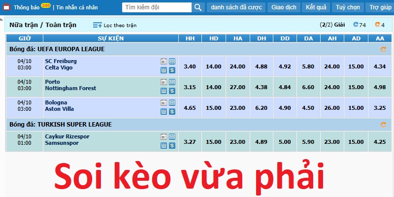 Soi kèo vừa phải